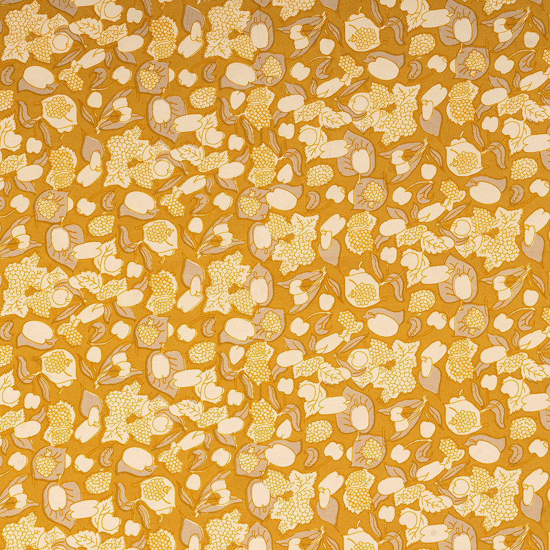 Forest Harvest Handmade Floral Tablecloth, Mustard/Gray, 71" x 71"
