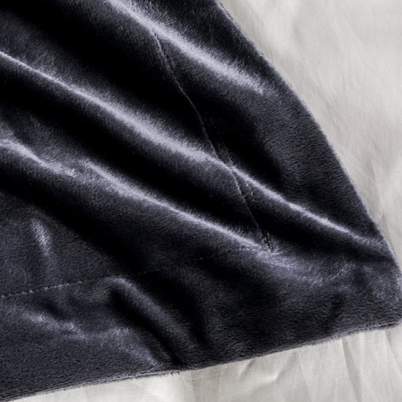 3 Pieces Comforter Cover Set, Flannel Duvet Cover Set With Zippered - NTBAY, Charcoal Gray, Twin