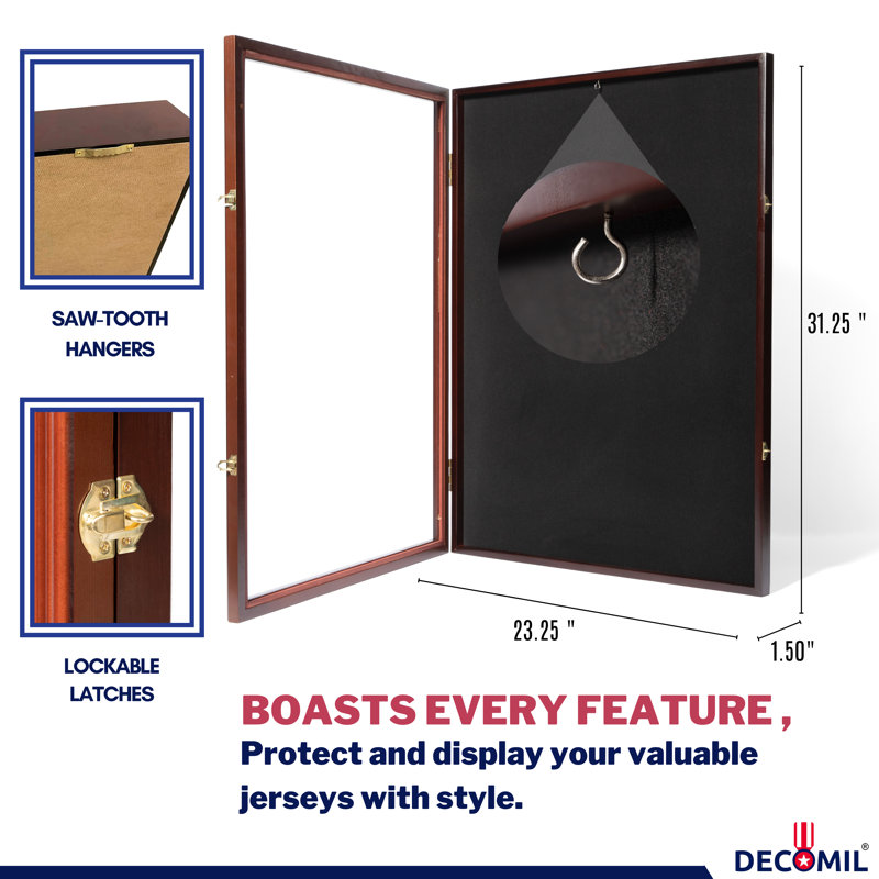 DECOMIL 23.25'' W 1.5'' D Solid Wood Jersey Case