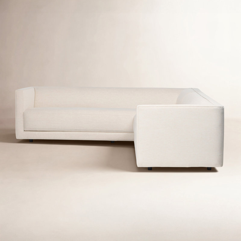 Phillip Sectional, Nomad Snow Crypton Performance Chenille, Left Hand Facing