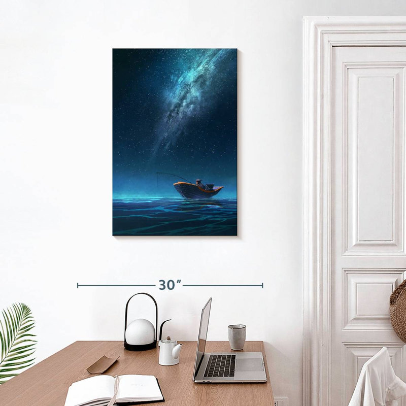 Senne Fishing Under The Milky Way, 30" H x 20" W