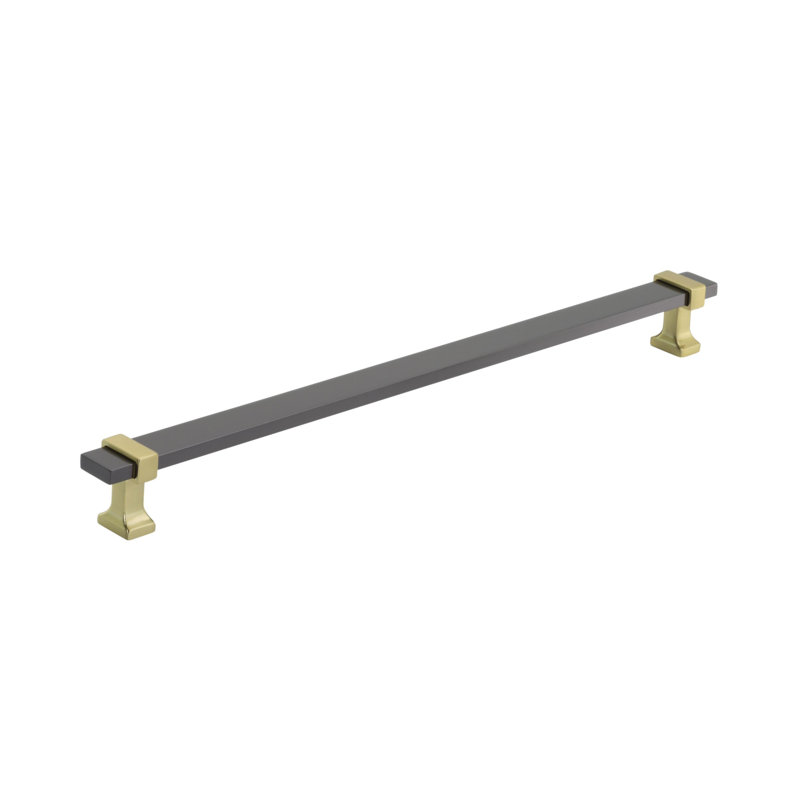 Overton Brushed Gold and Black Chrome Cabinet Bar Pull