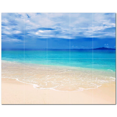 Murale en céramique satinée 6 "x 6" Beach Photo