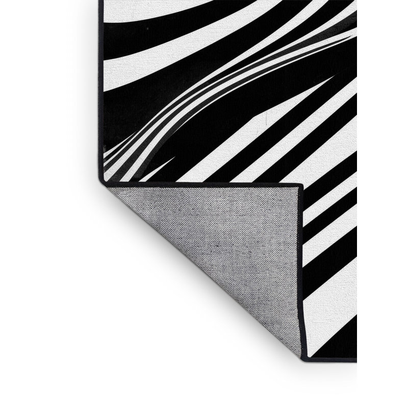 Tapis géométrique moderne lavable à la machine Peoro Sleek & Chic, Carré 7 pi