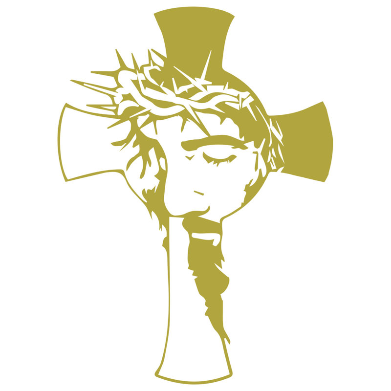 Religious & Spiritual Non-Wall Damaging Wall Decal, Gold, 23" H x 18" W
