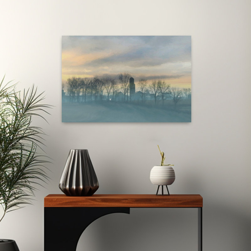 Paysage de campagne contemporain abstrait Richland, 16" H x 24" W