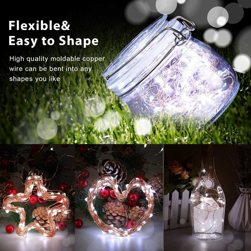 LED Indoor / Outdoor String Lights, 10cm H x 10cm L x 4cm D, White