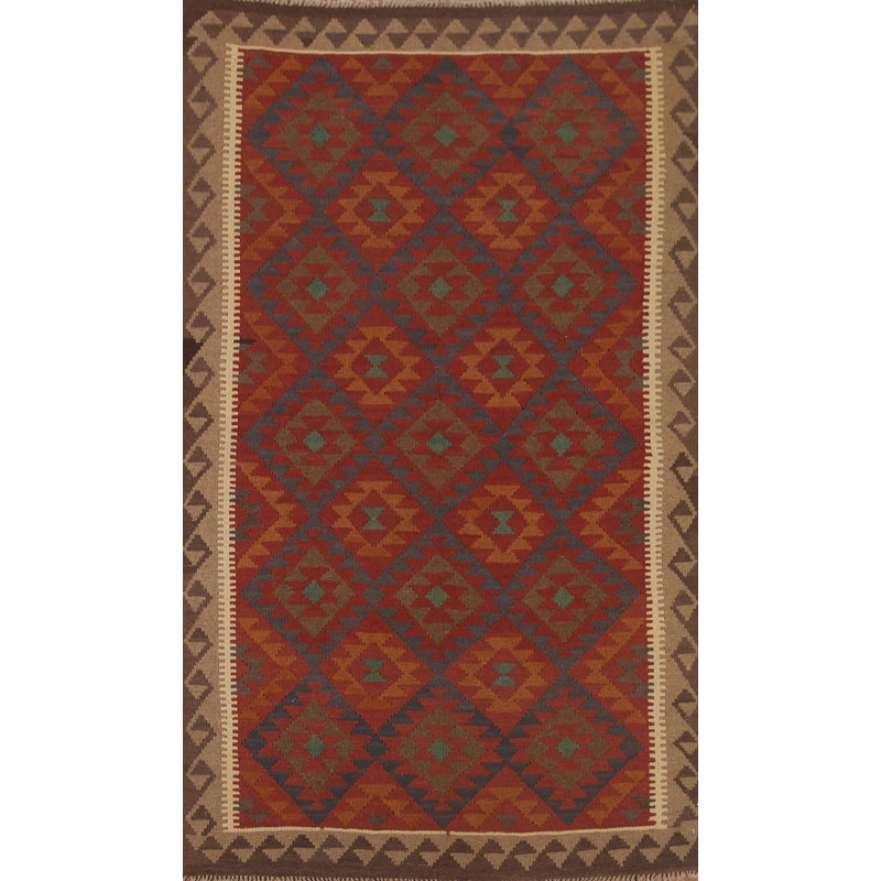 Tapis réversible en laine Kilim 5 x 8