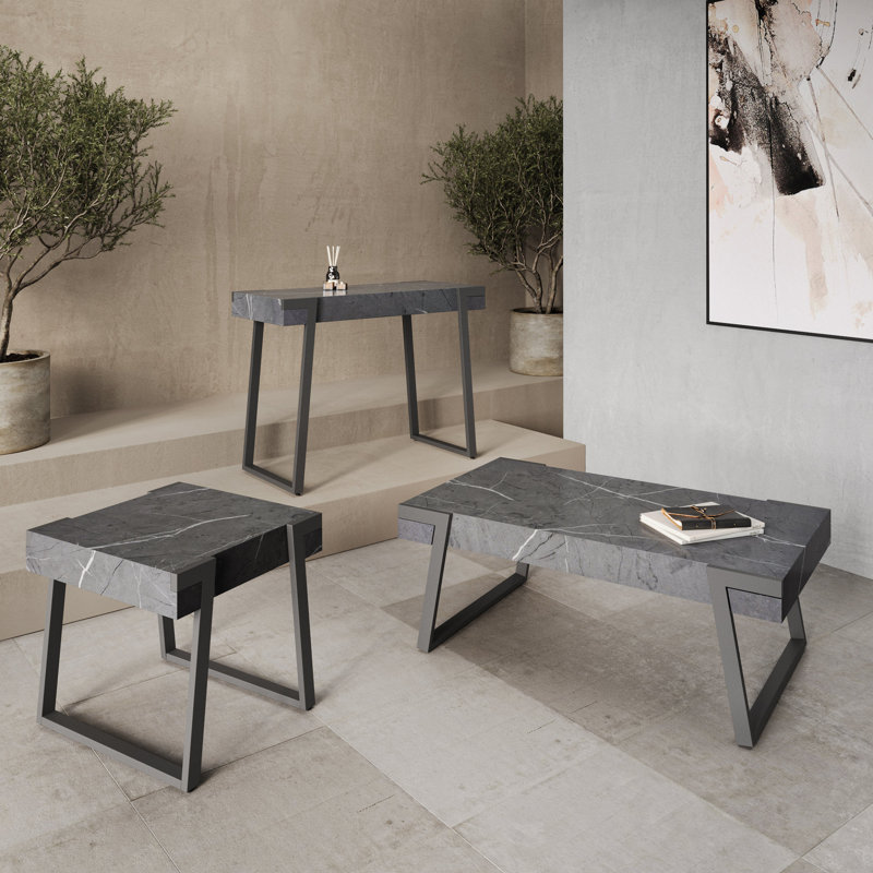 Grey Marble Effect Coffee Table