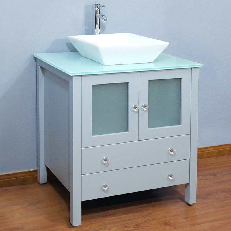 Ensemble de meuble-lavabo simple 30 po Damariae, gris