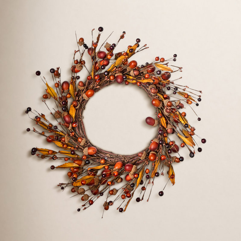 Couronne de chêne et de feuilles 14 po