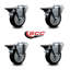 4 Inch Poly Wheel Swivel Bolt Hole Caster Set with Posi Lock Brakes SCC-88884246