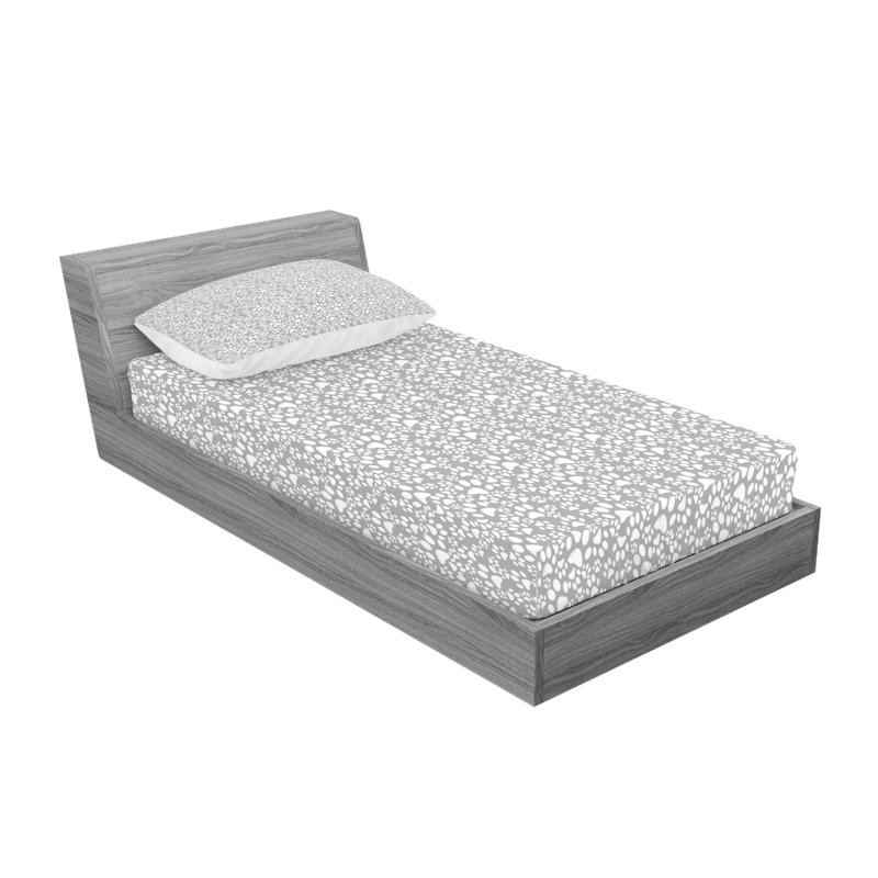 Drap-housse à imprimé pattes Ambesonne, taupe pâle et blanc, Ensemble de draps pour lit simple TG + 2 taies d'o