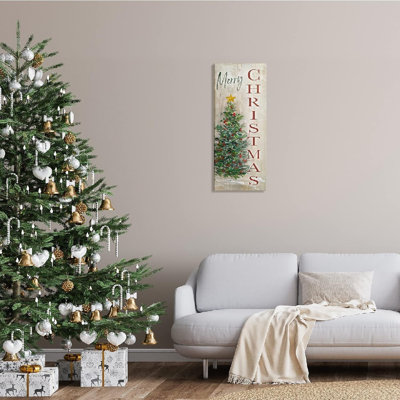 Vintage Holiday Christmas Theme, Unframed Wall Art, 12 X 24