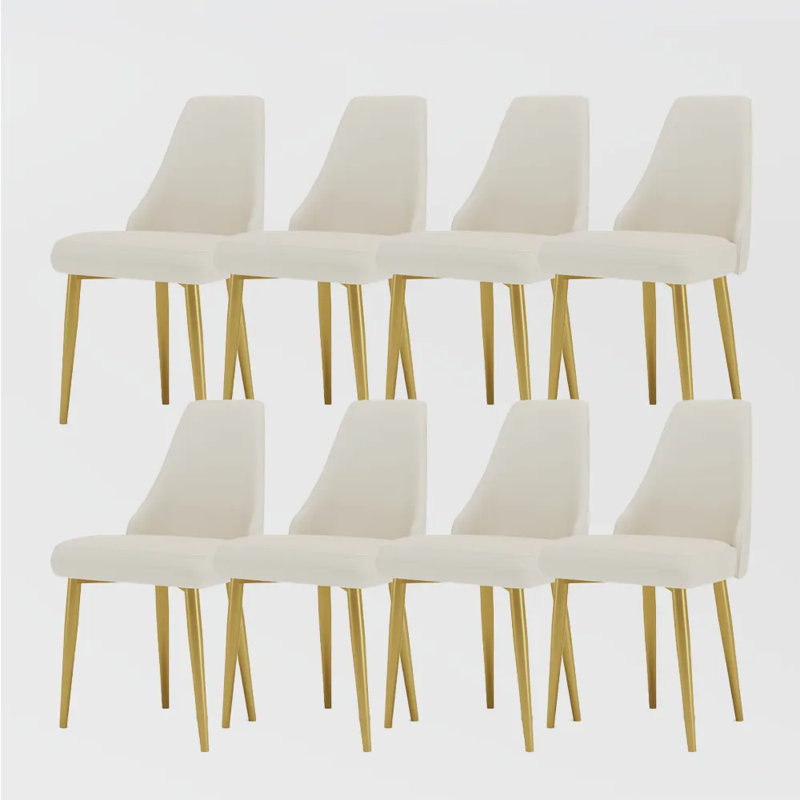  Chaise de salle à manger moderne en similicuir et métal, Ensemble de 8