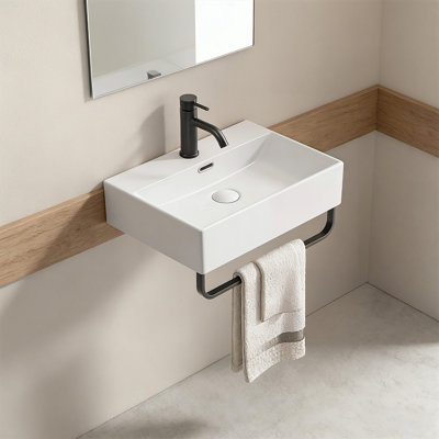 24" Bathroom Vessel Sink With Tower Rack