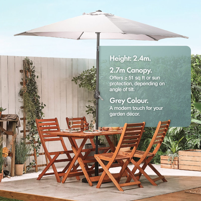 VonHaus Parasol 2.7M, Grey