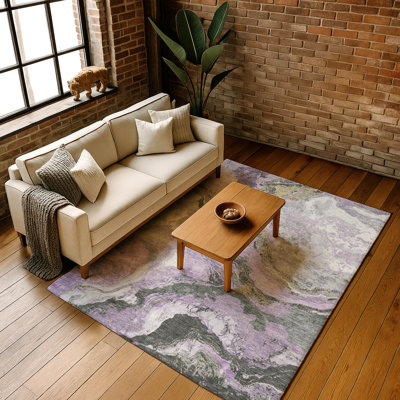 Premium Machine Washable Mayfield AMF1908 Abstract Rug