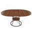 Table de salle à manger extensible de 43 pouces pour 4 à 6 personnes, table de cuisine de ferme extensible avec tablette de rangement et base en métal, table extensible en bois brun et noir de 43 à 59 pouces, grande table ronde pour la maison (sans chaises)
