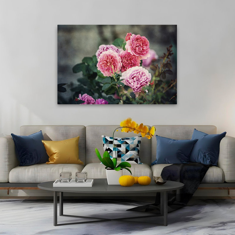 Plantes, fleurs, roses d'Ecosse I, art mural, H 40 po x l 60 po