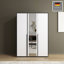 Hinged door wardrobe NAGata with modern handles with mirror-104828653-104250030