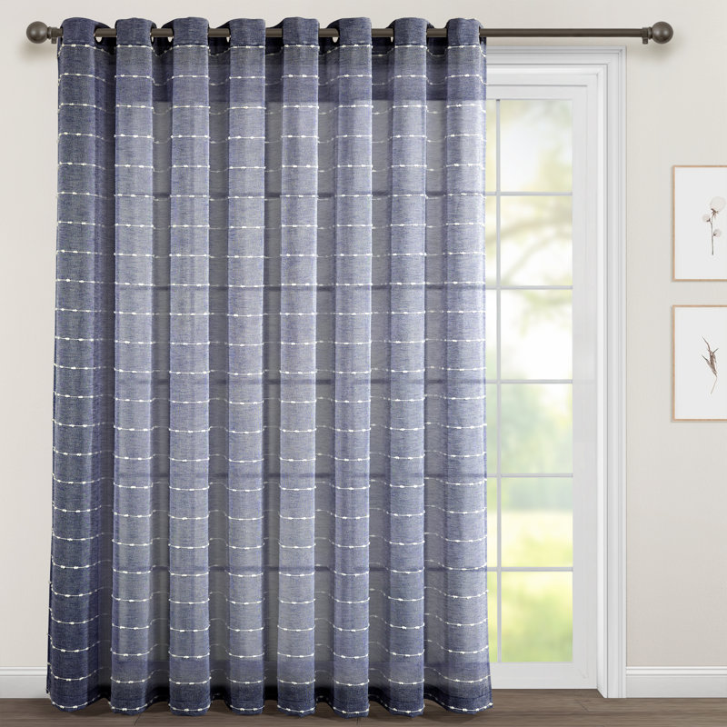 Panneau de rideau simple diaphane avec œillets Lush Decor, Marine