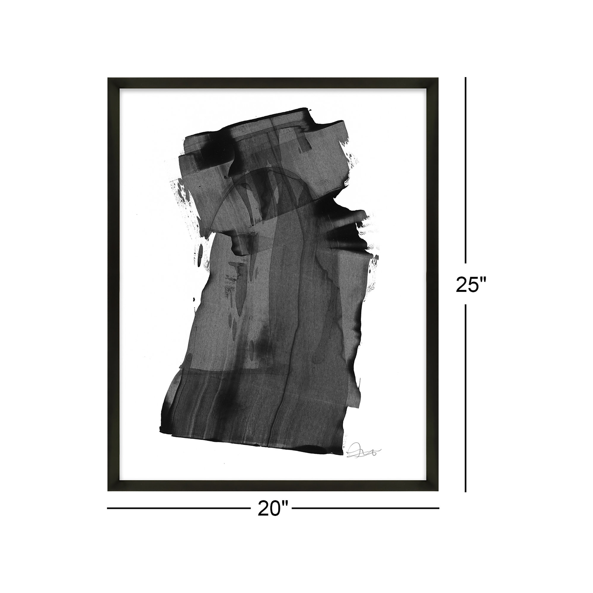 Brushstroke 6 by Jacques Pilon, Black Wood, 25" H x 20" W x 1.25" D