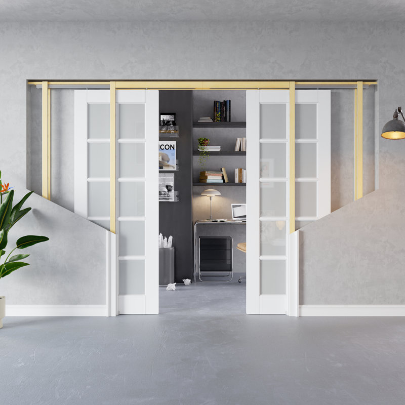Porte coulissante en verre givré 10-Lite, 56 po x 80 po