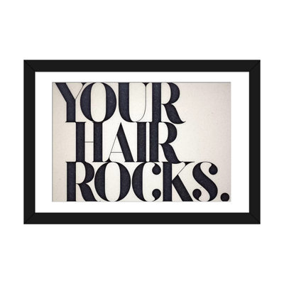 «Your Hair Rocks», art textuel sur toile