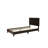 Modern Brown 1Pc Twin Size Bed Faux Leather Upholstered Bedframe Bedroom Furniture Adjustable Headboard-310097153