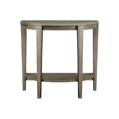 Taupe 2 Half-moon Accent Table - Thick Panel, Beveled Top, For Living Room, Bedroom, Entryway, Hallway Particle Board Console Room And Entryway