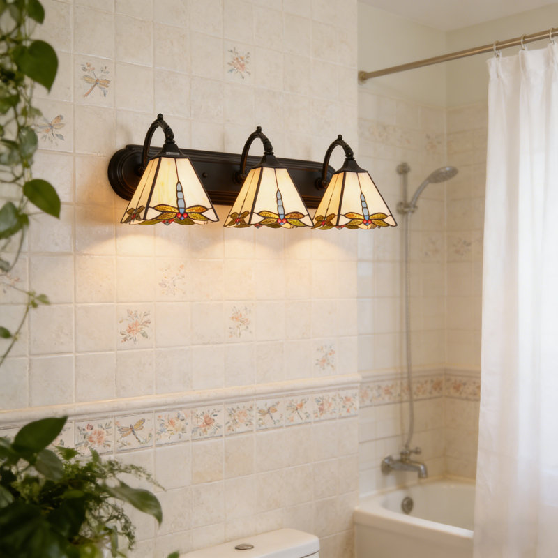 Éclairage pour meuble-lavabo 3 lumières 24 po 3 lumières Tiffany