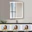 Miroir de salle de bain à DEL avec 3 couleurs avant et rétroéclairé, anti-buée, fonction mémoire