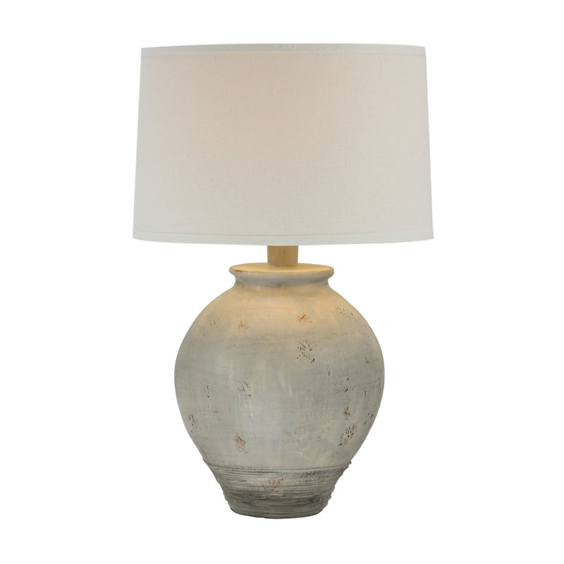 Lampe de table Bhupinder Alabaster, Béton