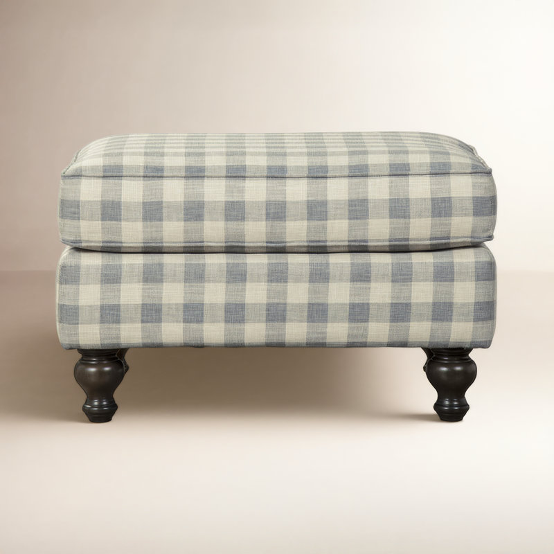 Markell Upholstered Ottoman, Macarena Gray Performance