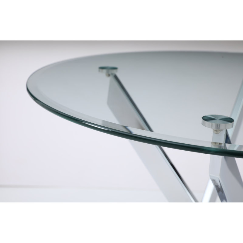 Table de salle à manger moderne en verre argenté, conception peu encombrante pour la cuisine