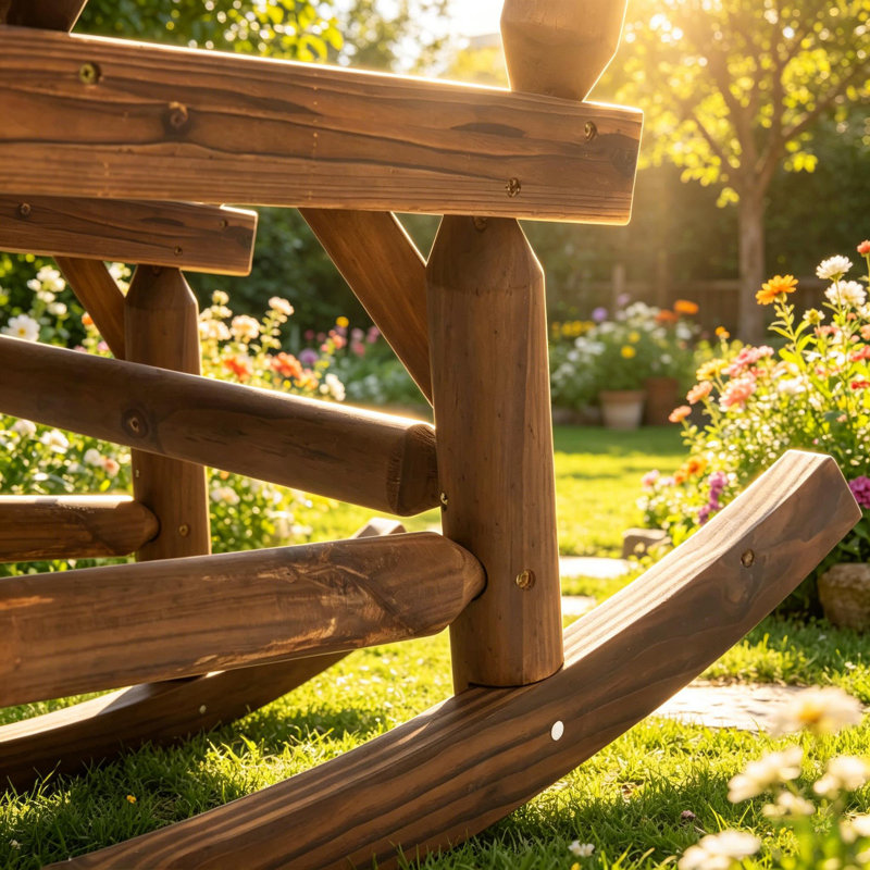 Causeuse arrière, chaise berçante en bois, banc berçant de jardin
