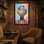 «Plants & Flowers Floral Crown Woman Rainbow», reproduction d'art sur toile