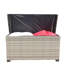 Boîte de rangement pour meubles de patio en osier durable de grande capacité, idéale pour l'organisation et la protection en plein air
