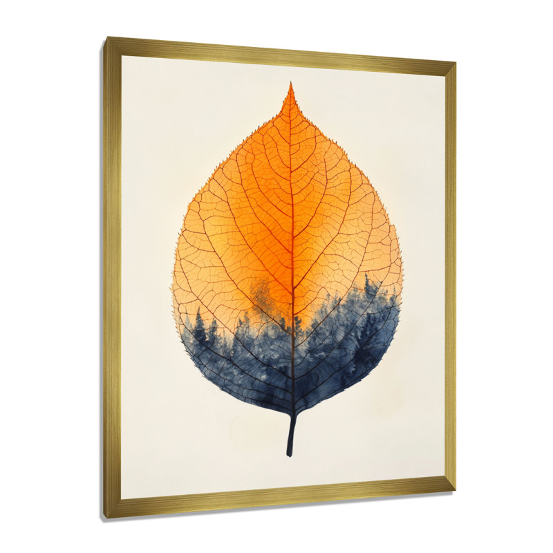 Gerdhilde - Art mural floral, H 20 po x l 12 po, Gold, Picture Framed