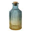 Ensemble de 3 vases décoratifs en verre dégradé bleu jaune