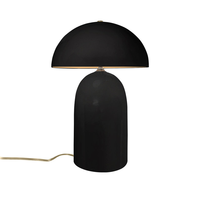 Hardacre Ceramic Table Lamp, Carbon Matte Black/Champagne Gold