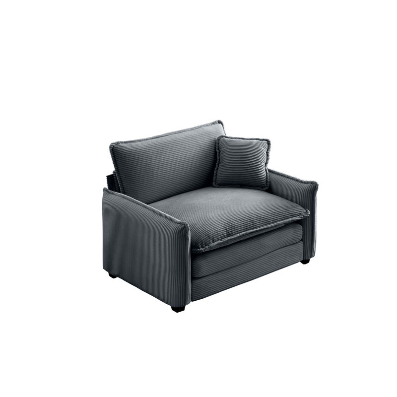 Chaise d'appoint rembourrée avec coussin Raiesha, Gris