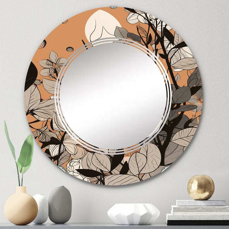 Halva - Miroir mural moderne rond, 24 po x 24 po