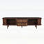 Console moderne avec portes tambour et tiroirs cannelés