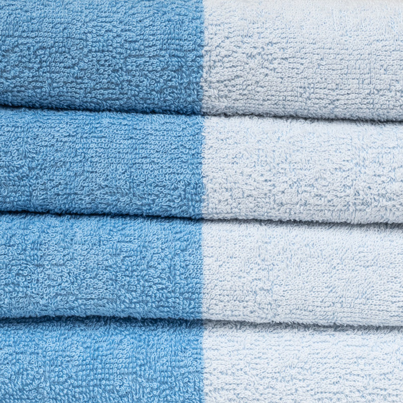 100% coton, serviette de plage style Cabana, paquet de 4, 29 po x 59 po, couleurs estivales, Bleu lac
