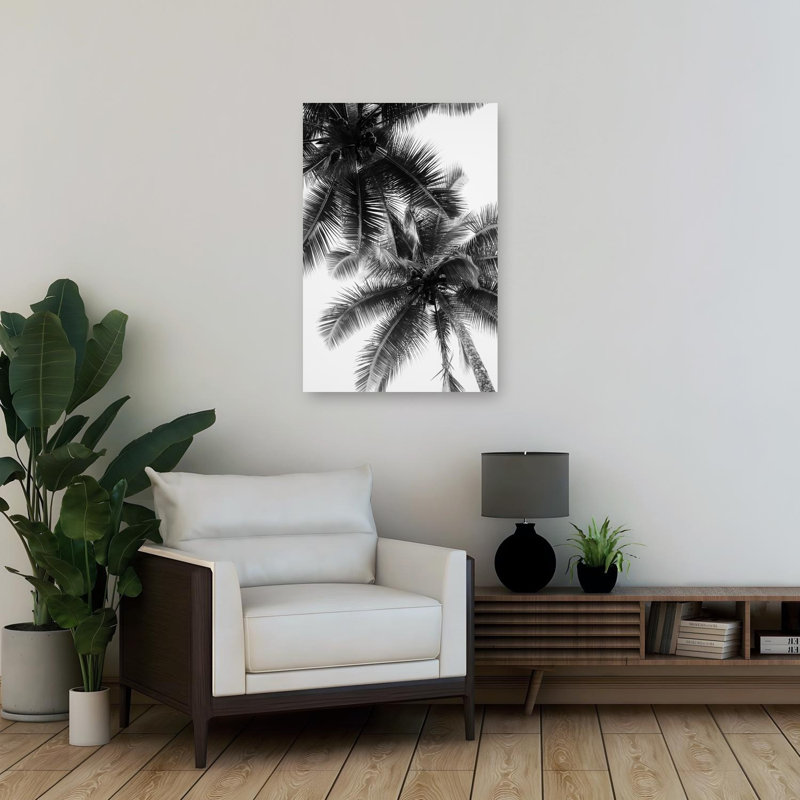 «Palm Skies», reproduction d'art dramatique paisible sur la plage, H 36 po x l 24 po