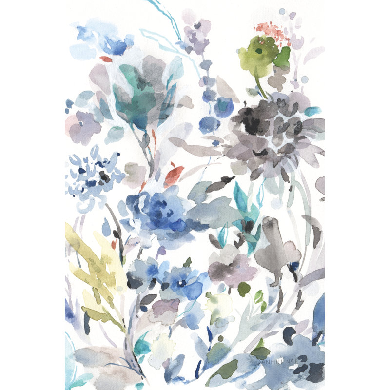 Breezy Florals II by Danhui Nai - Wrapped Canvas Painting, 46cm H x 30cm W