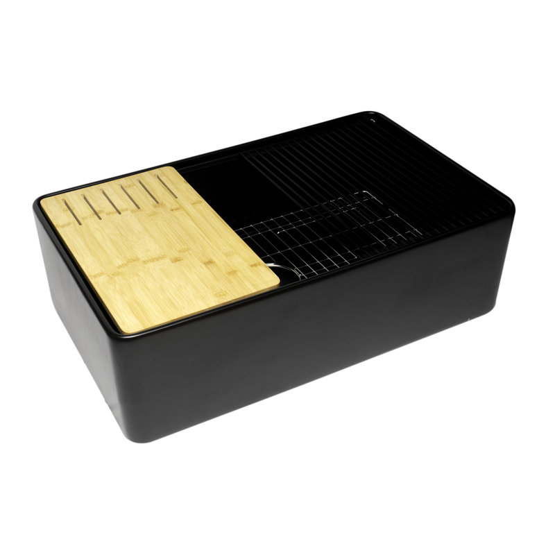 Évier de cuisine avec accessoires L 33 po x l 20 po, Noir, noir, noir, noir