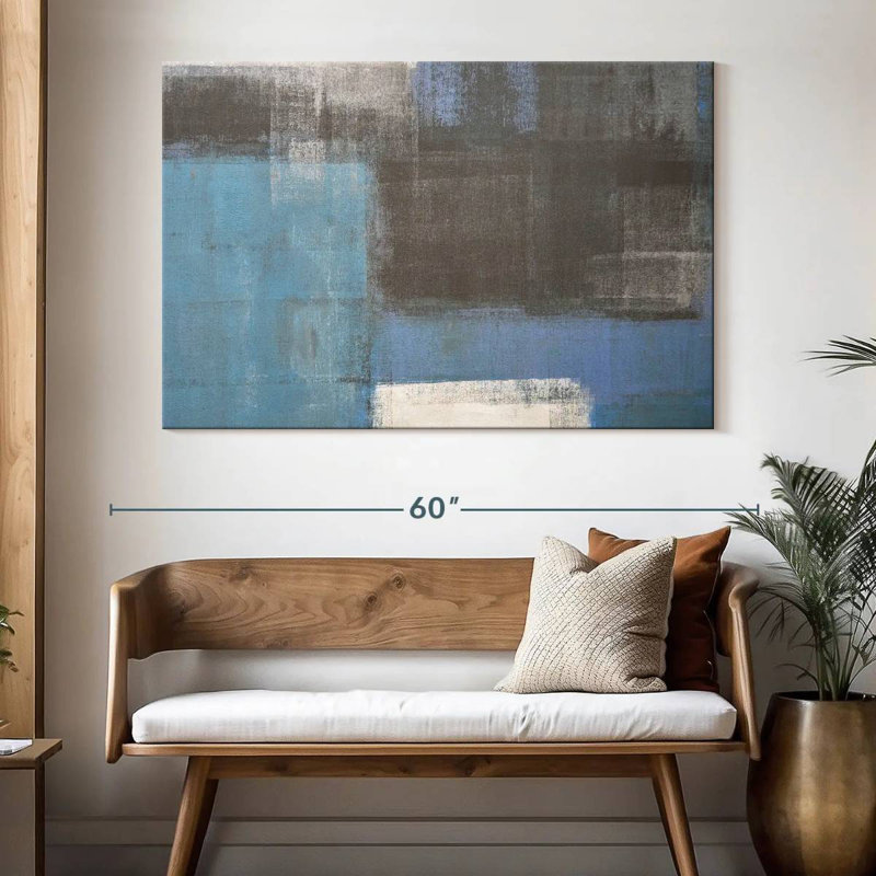Avery Blue Gray Abstract, 34" H x 51" W